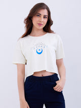 Women T-Shirt Off White Boxy Fit