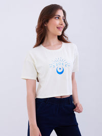 Women T-Shirt Off White Boxy Fit