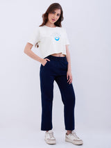 Women T-Shirt Off White Boxy Fit