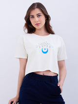 Women T-Shirt Off White Boxy Fit