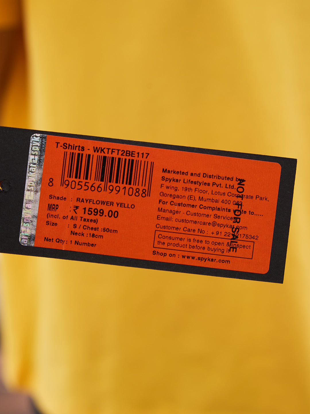 Spykar Rayflower Yellow Boxy Fit Casual For Women