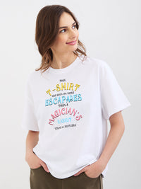 Women T-Shirt Off White Oversize Fit