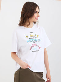 Women T-Shirt Off White Oversize Fit