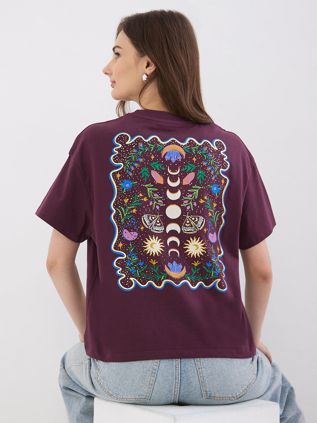 Spykar Cherry Lacquer Oversize Fit Casual T-Shirts For Women