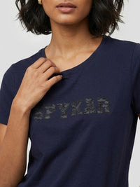 Women T-Shirt Graphic Navy Blue Regular Fit