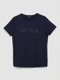 Women T-Shirt Graphic Navy Blue Regular Fit