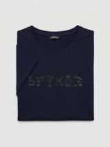 Women T-Shirt Graphic Navy Blue Regular Fit