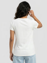 Women T-Shirt Graphic White Regular Fit