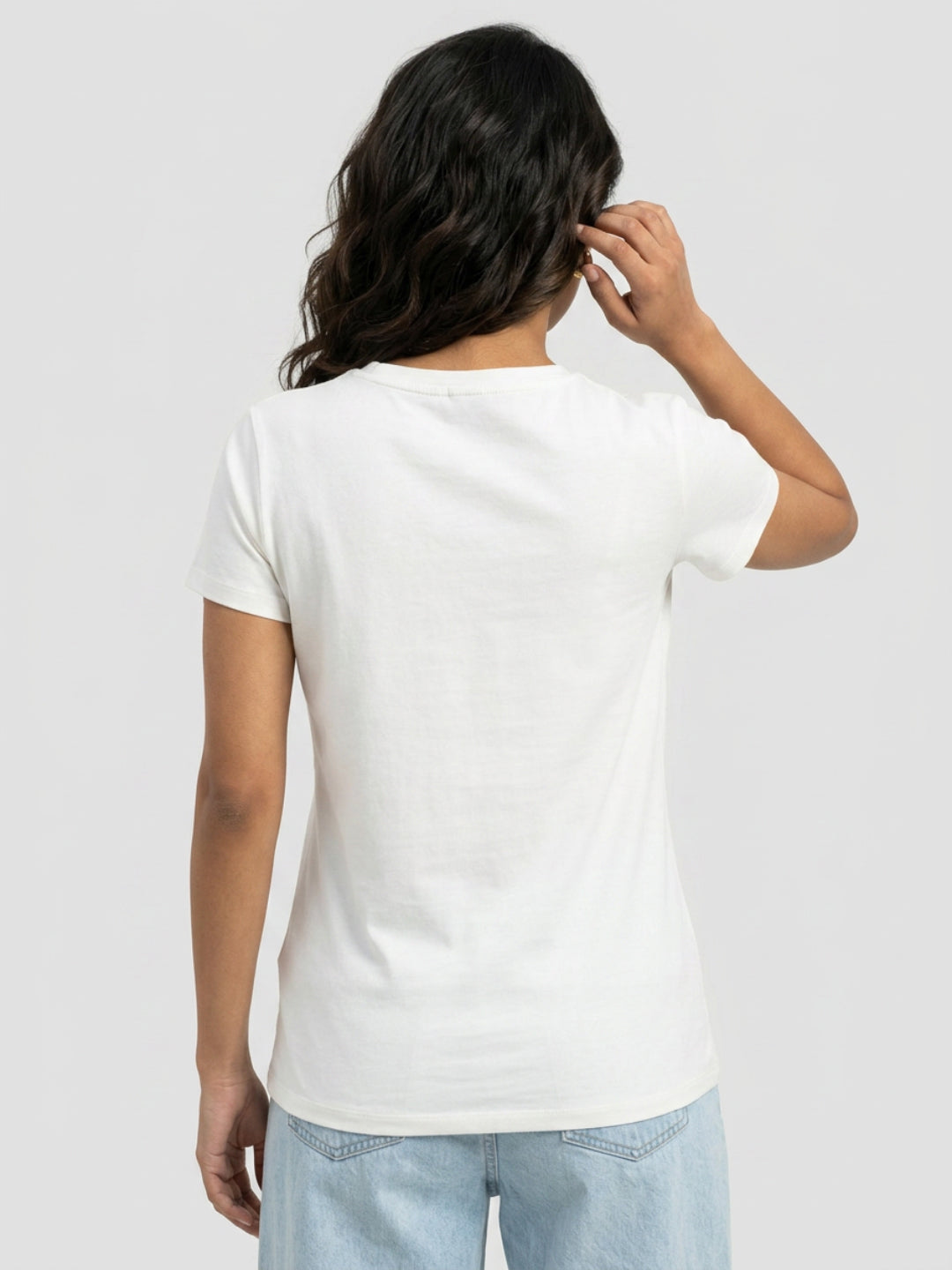 Women T-Shirt Graphic White Regular Fit