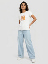 Women T-Shirt Graphic White Regular Fit