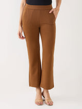 Women Trackpant Brown Boot Cut Fit Mid Rise