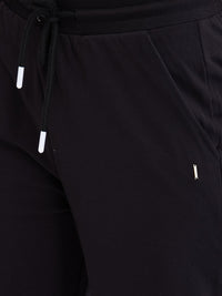Women Trackpant Black Wide Leg High Rise