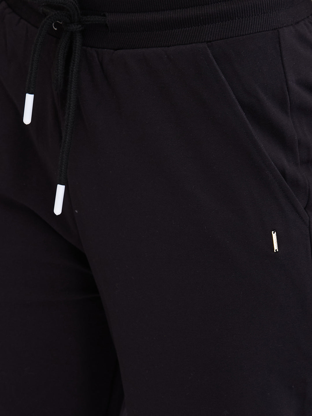 Women Trackpant Black Wide Leg High Rise