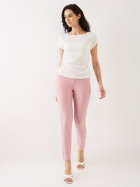 Women Trackpant Skinny Fit Pink High Rise