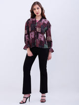 Women Trackpant Boot Cut Fit Black High Rise