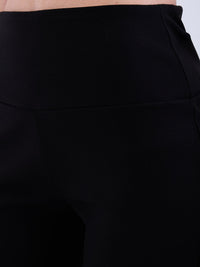 Women Trackpant Boot Cut Fit Black High Rise