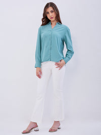 Women Trackpant Boot Cut Fit Off White High Rise