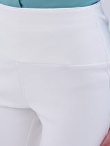 Women Trackpant Boot Cut Fit Off White High Rise