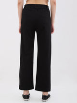 Women Trackpant Straight Fit Black High Rise