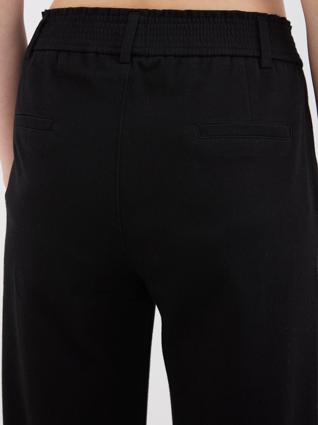 Women Trackpant Straight Fit Black High Rise