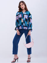 Women Trackpant Straight Fit Blue High Rise