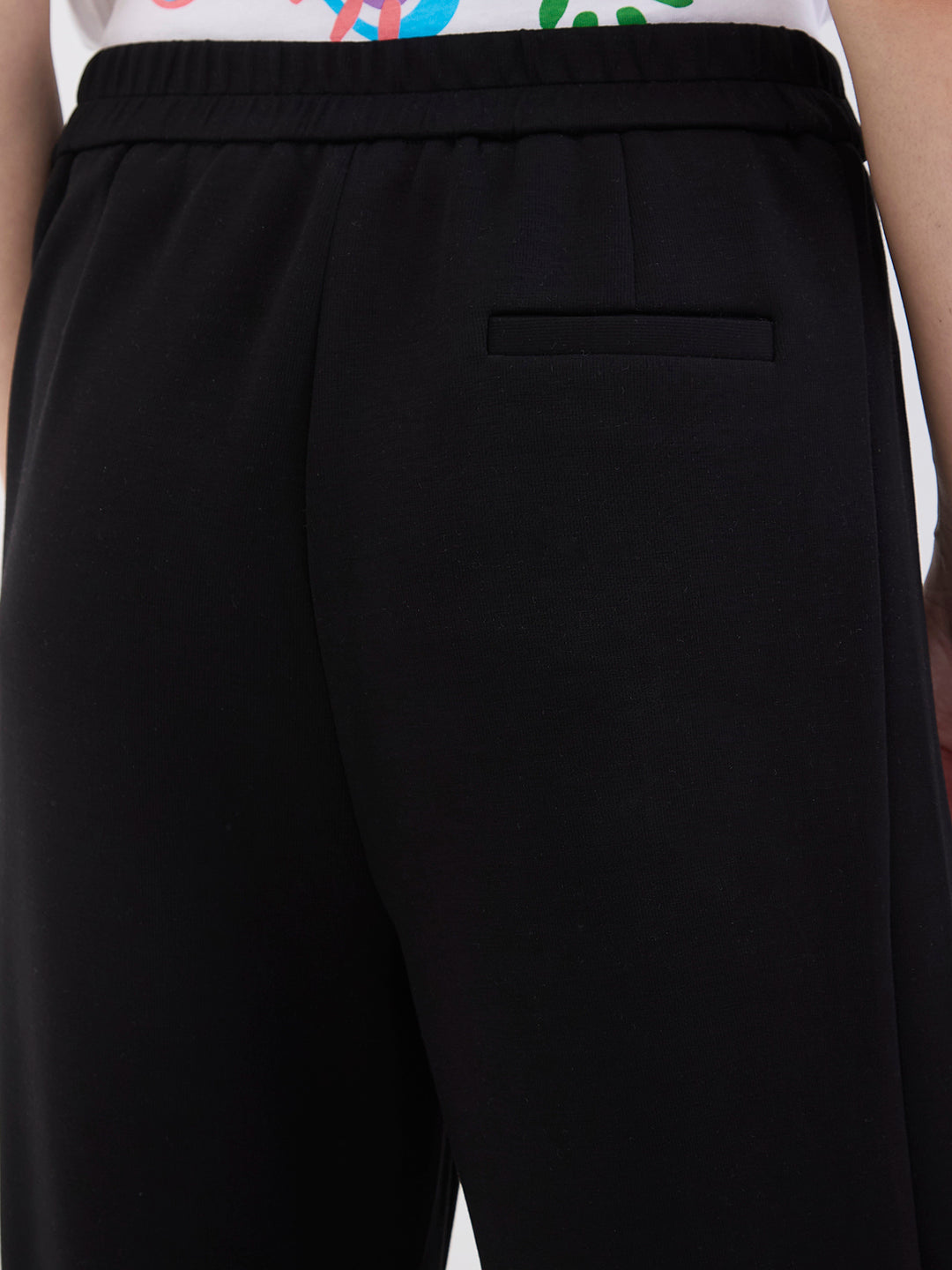 Spykar Black High Rise Wide Leg Casual Knit Track Pants For Women