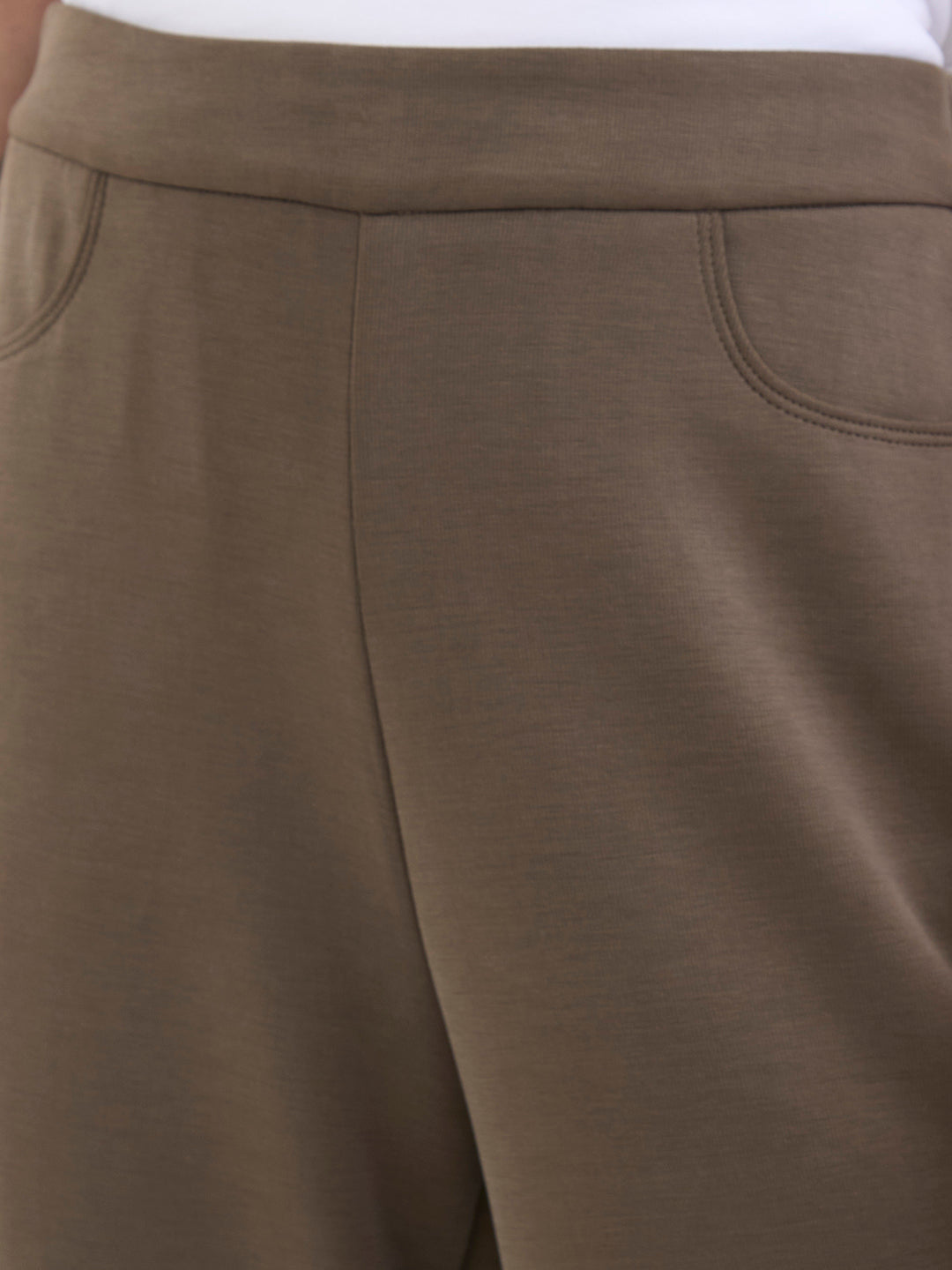 Spykar Olive Green High Rise Wide Leg Casual Knit Track Pants For Women