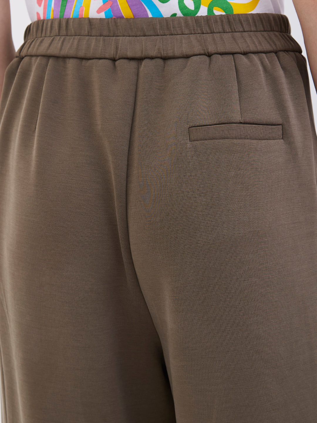 Spykar Olive Green High Rise Wide Leg Casual Knit Track Pants For Women