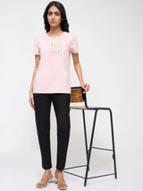 Women Trackpant Slim Fit Black High Rise