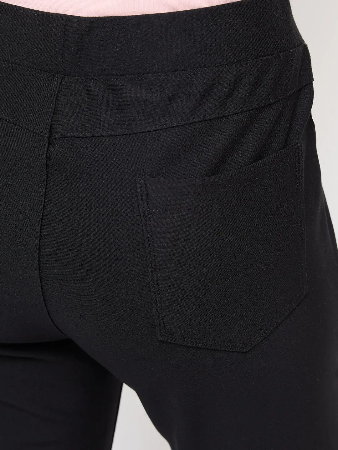 Women Trackpant Slim Fit Black High Rise
