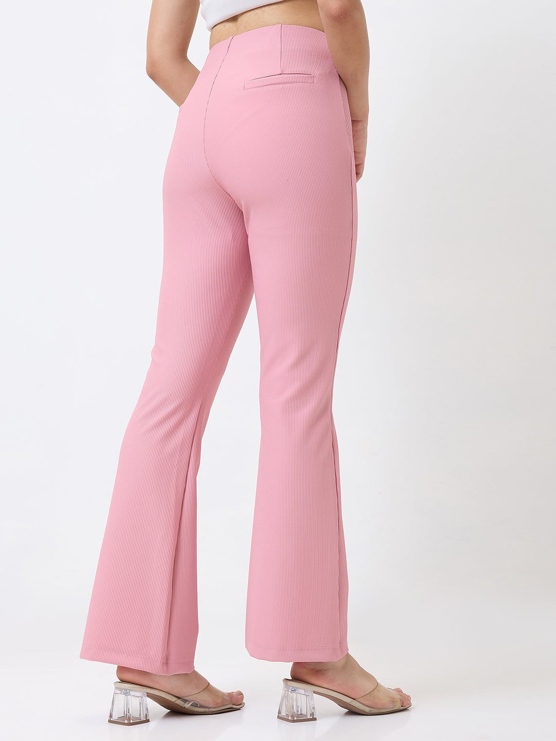 Spykar Boot Cut High Rise Grey Casual Track Pant For Women