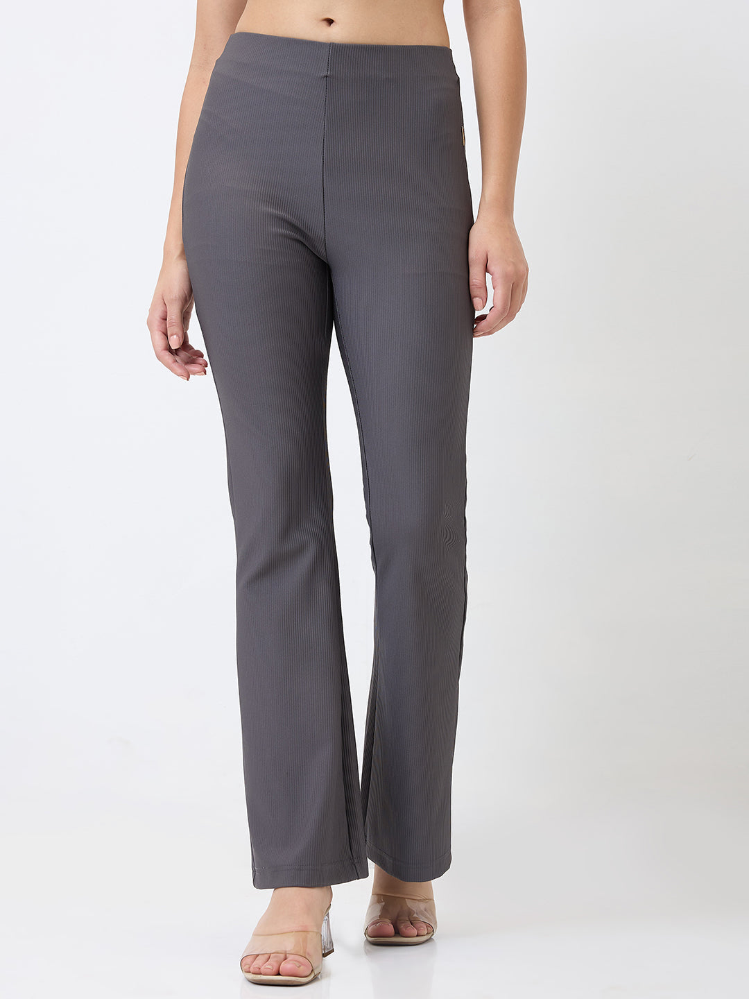 Spykar Boot Cut High Rise Pink Casual Track Pant For Women