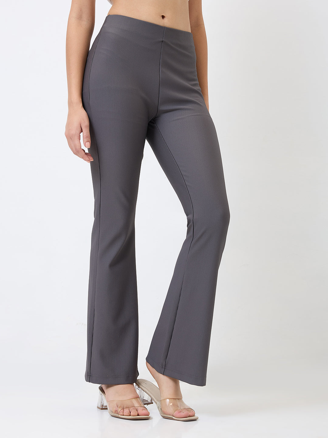 Spykar Boot Cut High Rise Pink Casual Track Pant For Women
