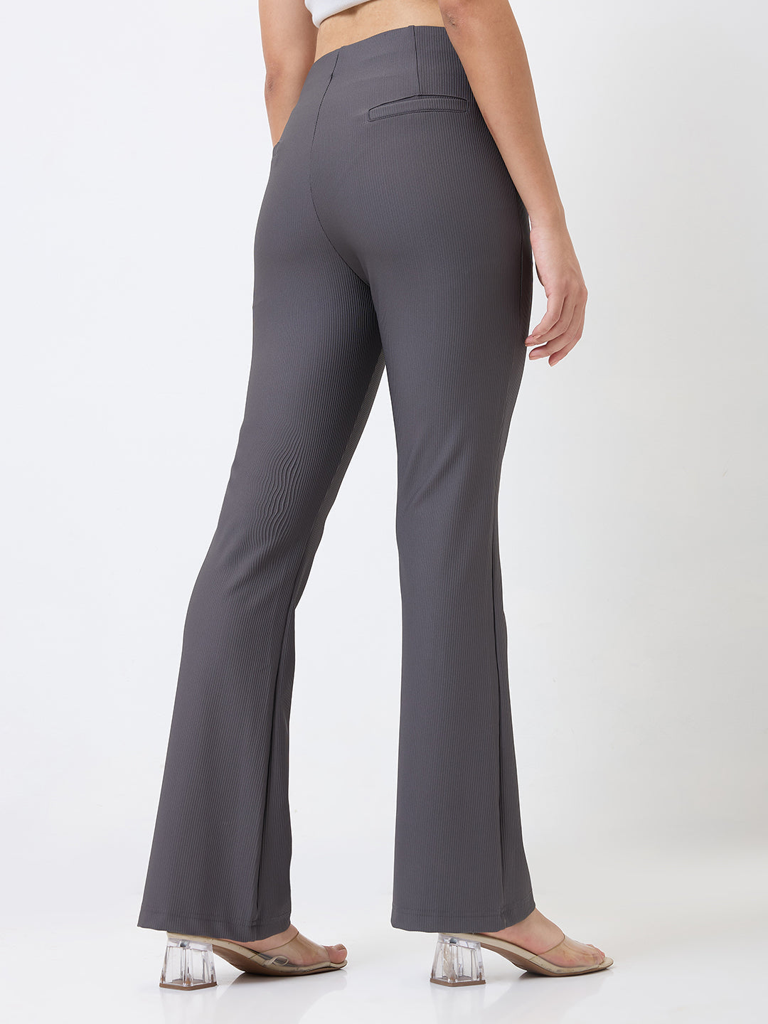 Spykar Boot Cut High Rise Pink Casual Track Pant For Women