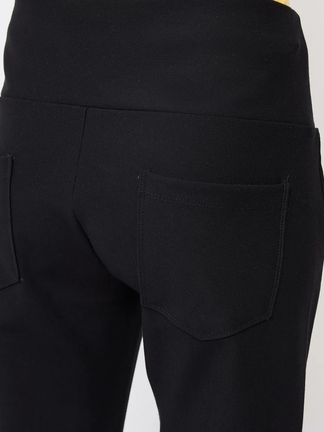 Women Trackpant Boot Cut Fit Black High Rise