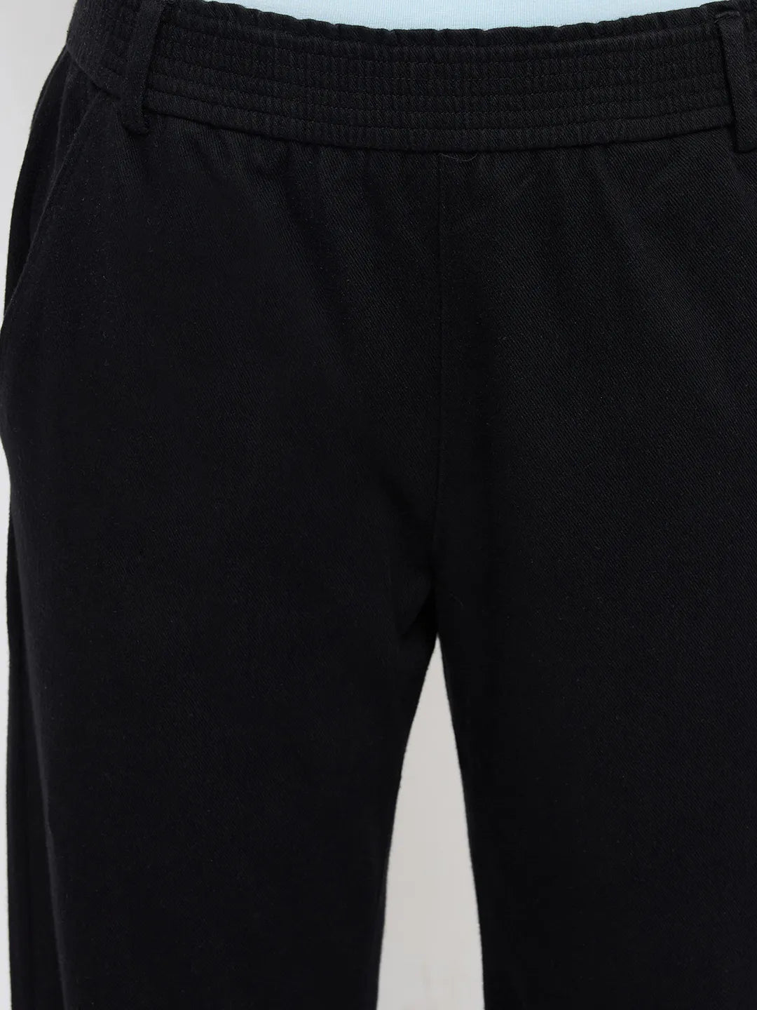 Women Trackpant Straight Fit Black High Rise