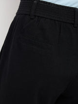 Women Trackpant Straight Fit Black High Rise