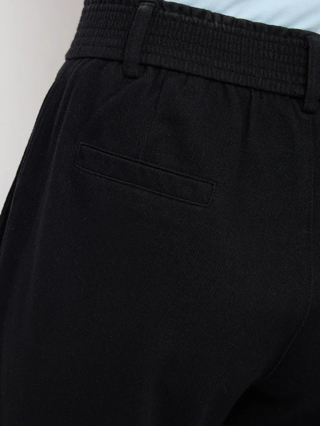 Women Trackpant Straight Fit Black High Rise