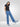 Women Trackpant Straight Fit Mid Blue High Rise