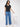 Women Trackpant Straight Fit Mid Blue High Rise