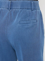 Women Trackpant Straight Fit Mid Blue High Rise