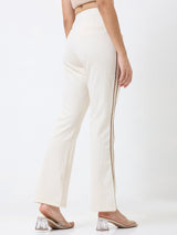 Spykar Straight Fit High Rise White Casual Track Pant For Women