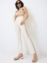 Spykar Straight Fit High Rise White Casual Track Pant For Women