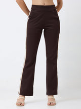 Spykar Straight Fit High Rise Brown Casual Track Pant For Women
