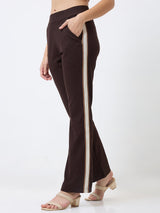 Spykar Straight Fit High Rise Brown Casual Track Pant For Women
