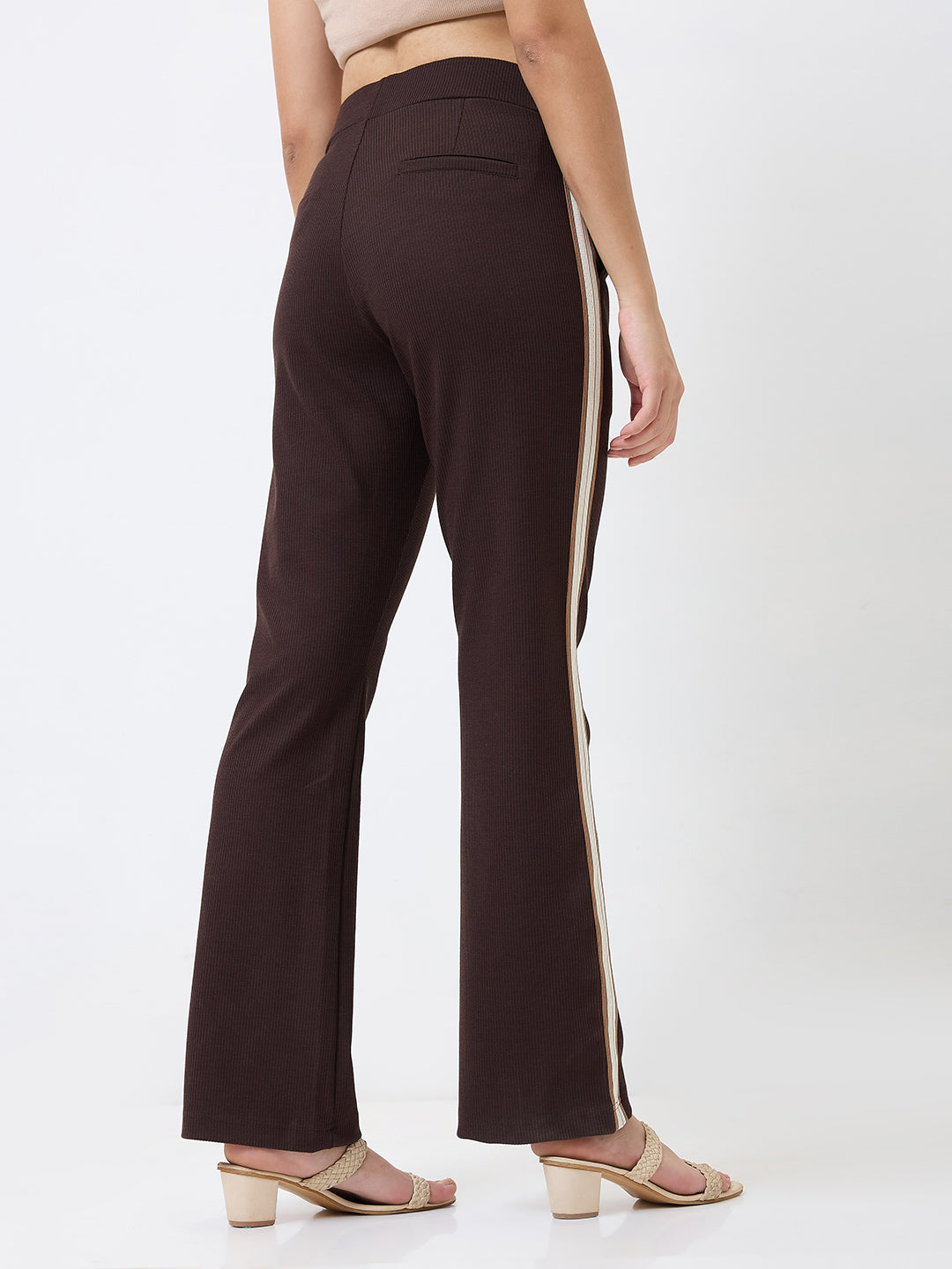 Spykar Straight Fit High Rise Brown Casual Track Pant For Women