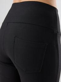Women Trackpant Boot Cut Fit Black High Rise