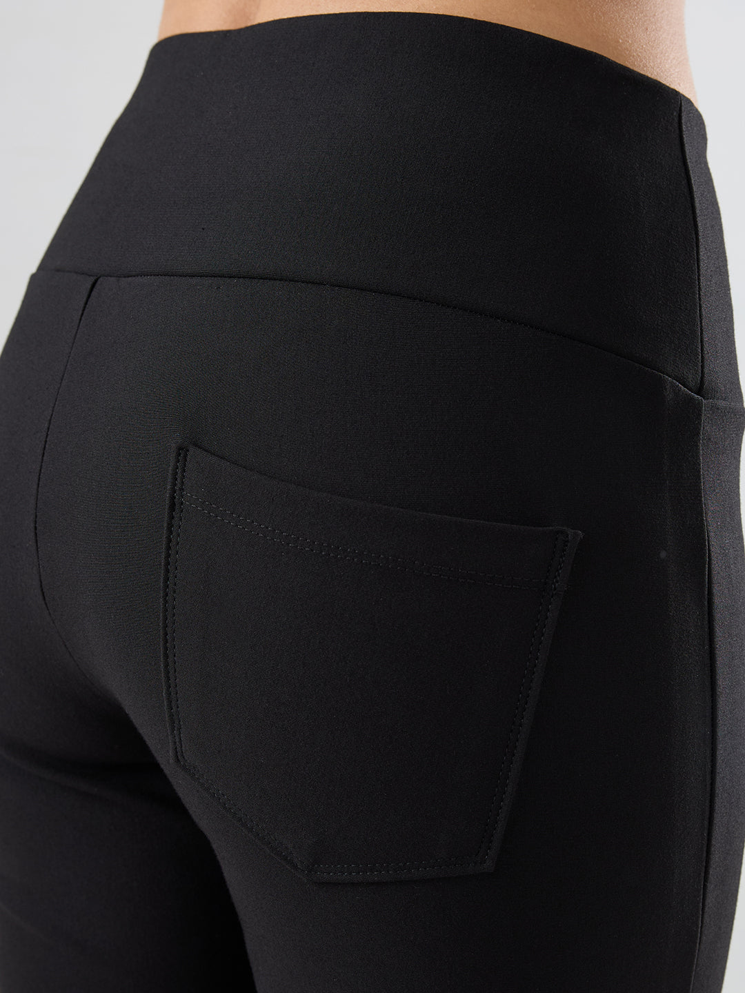 Women Trackpant Boot Cut Fit Black High Rise