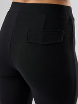 Women Trackpant Boot Cut Fit Black Mid Rise