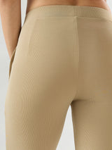Women Trackpant Boot Cut Fit Beige Mid Rise